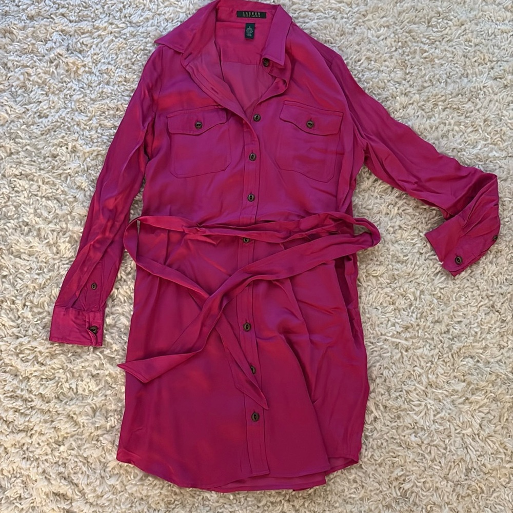 Lauren Ralph Lauren Size 6 Magenta, Pink, Long Sleeve Blazer Dress